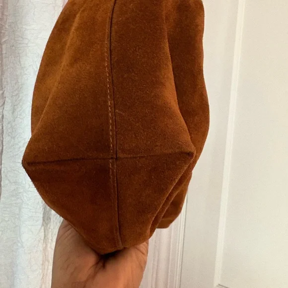 Madewell The Mylie Shoulder Bag in Italian Suede Russet Multi - Picture 7 of 9